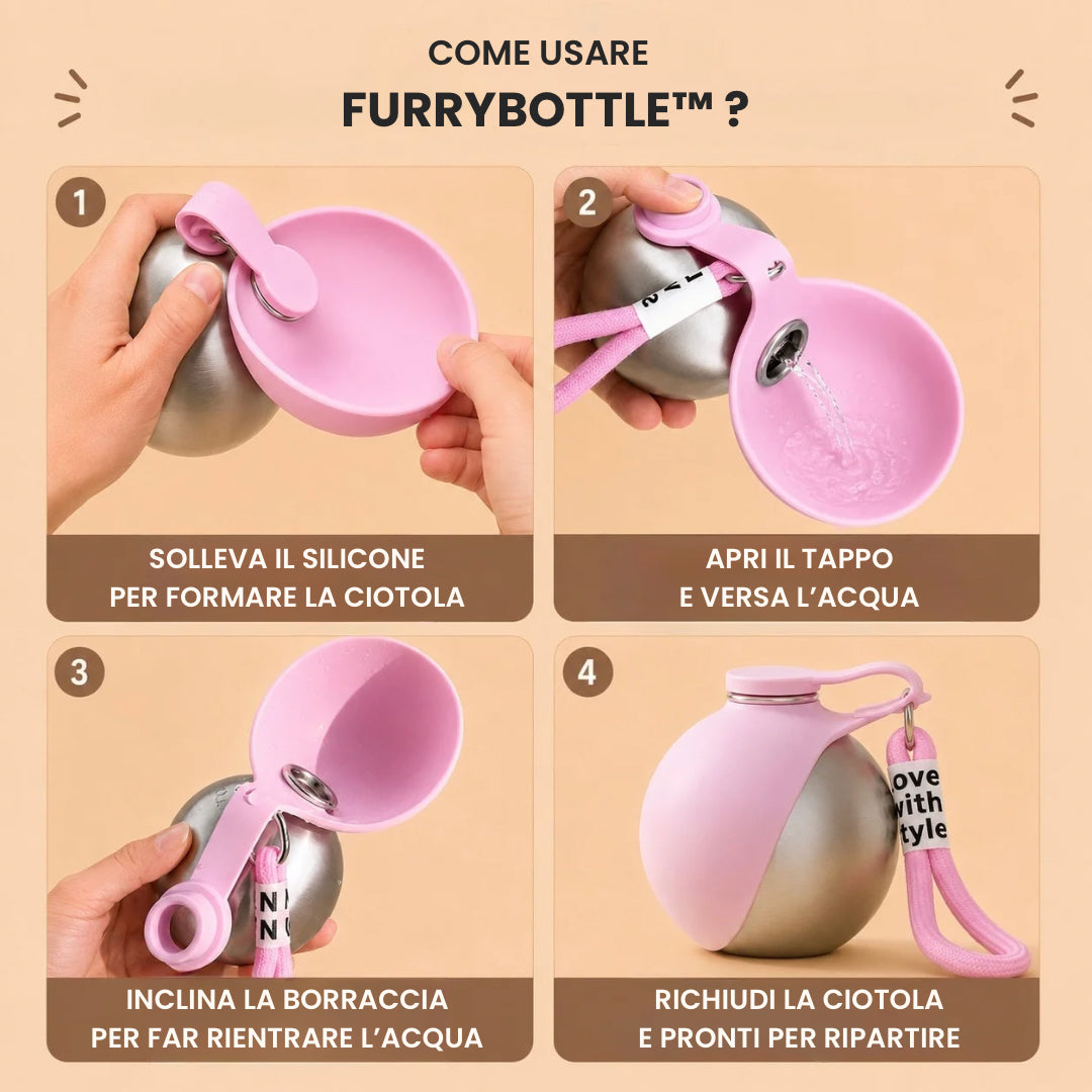 FurryBottle™  Borraccia Portatile 2 in 1